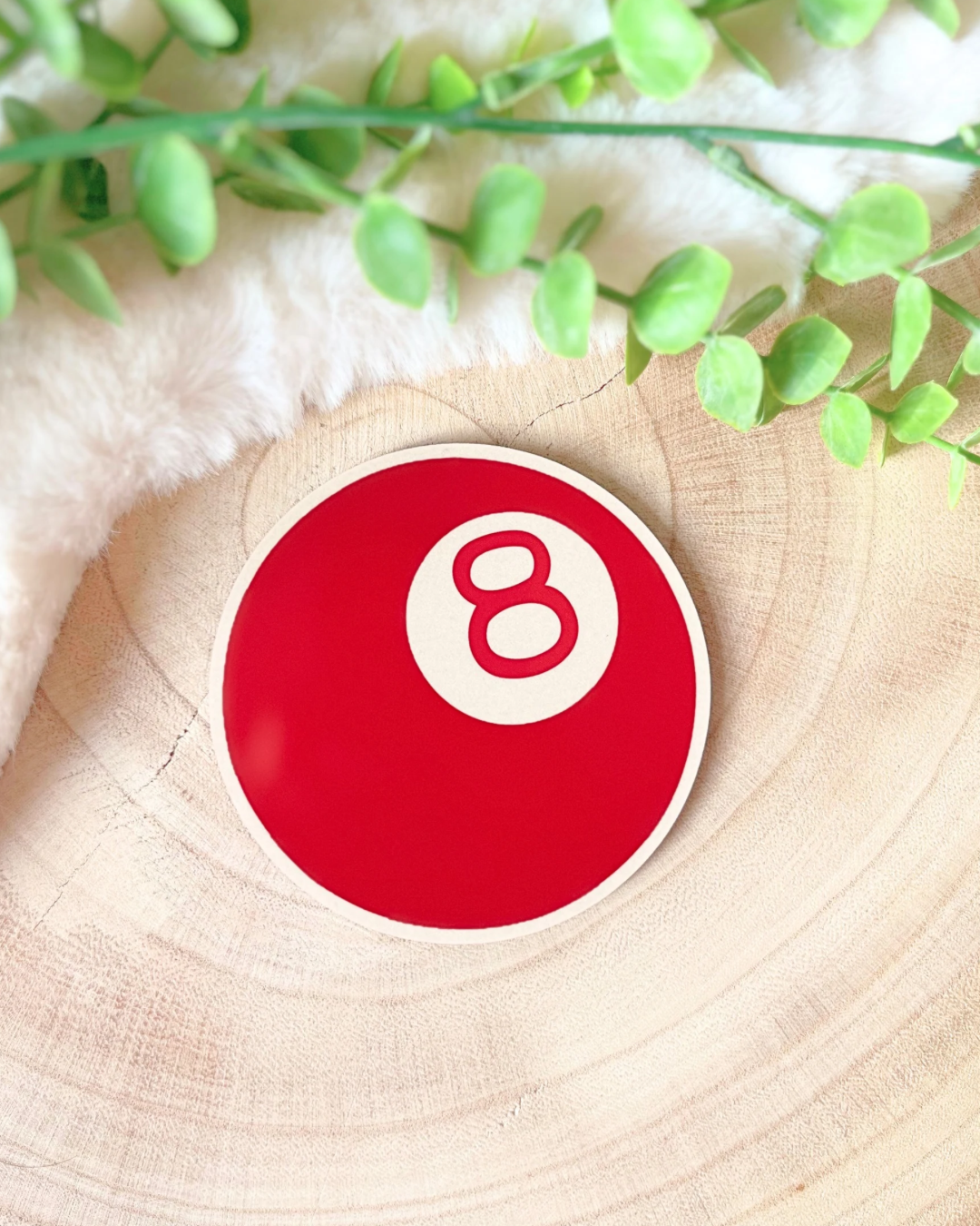 PINK 8 BALL COASER