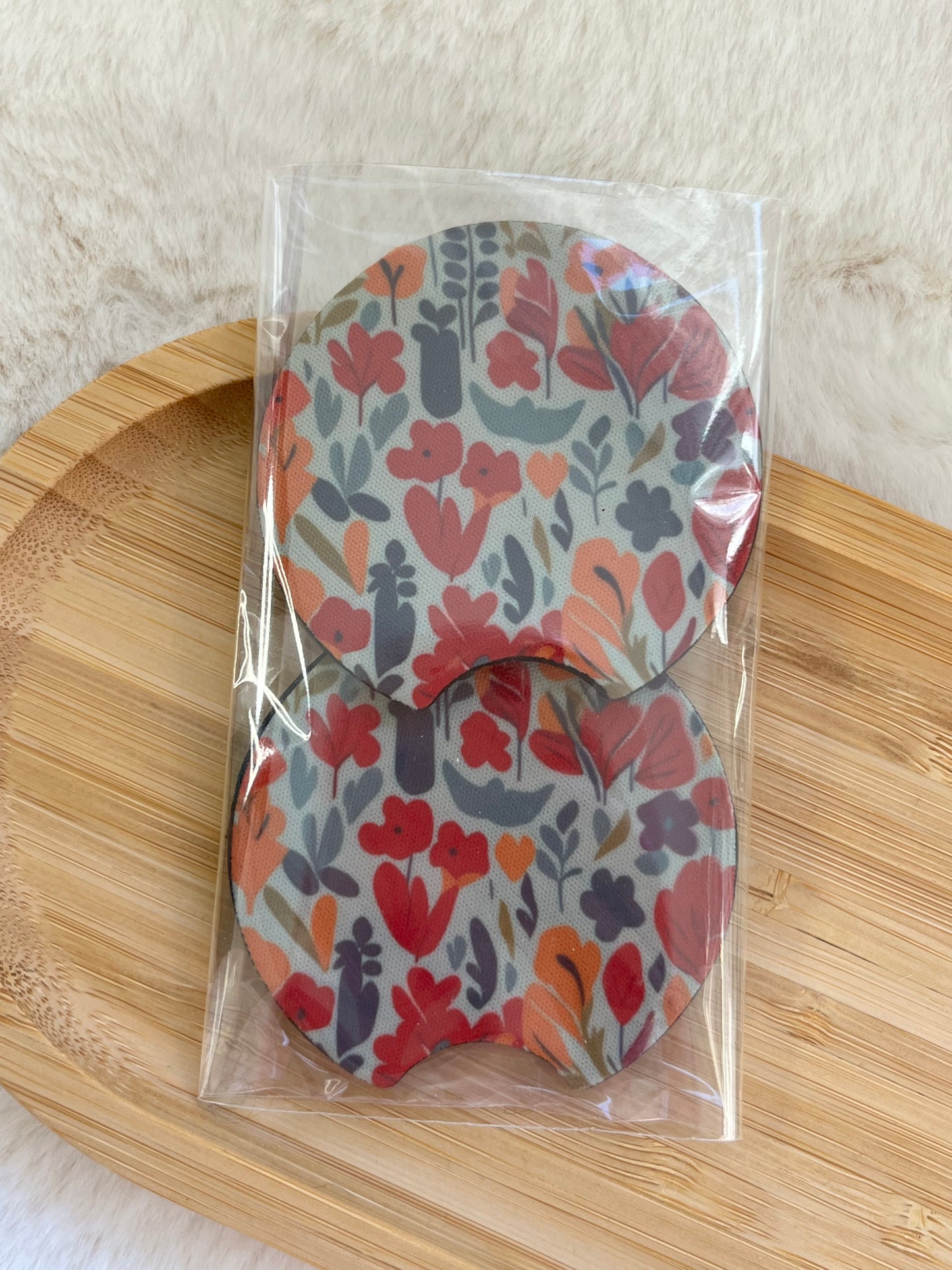FLORAL CAR COASTERS