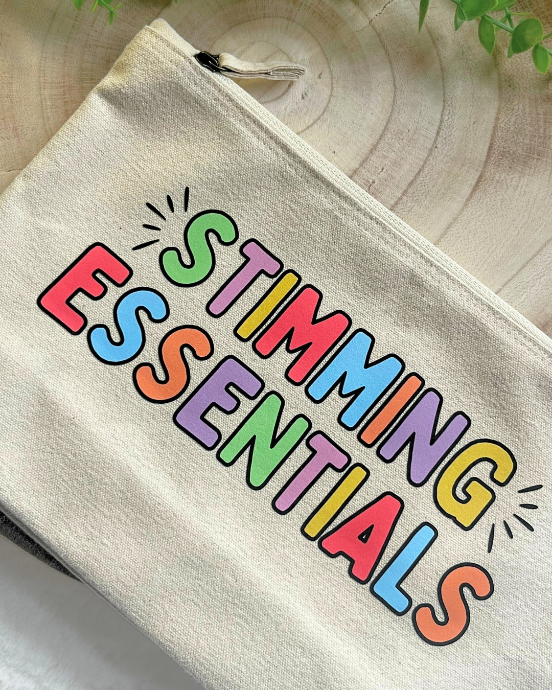 Canvas pouch for organizing ADHD and autism essentials, including fidgets, pens, or daily accessories.