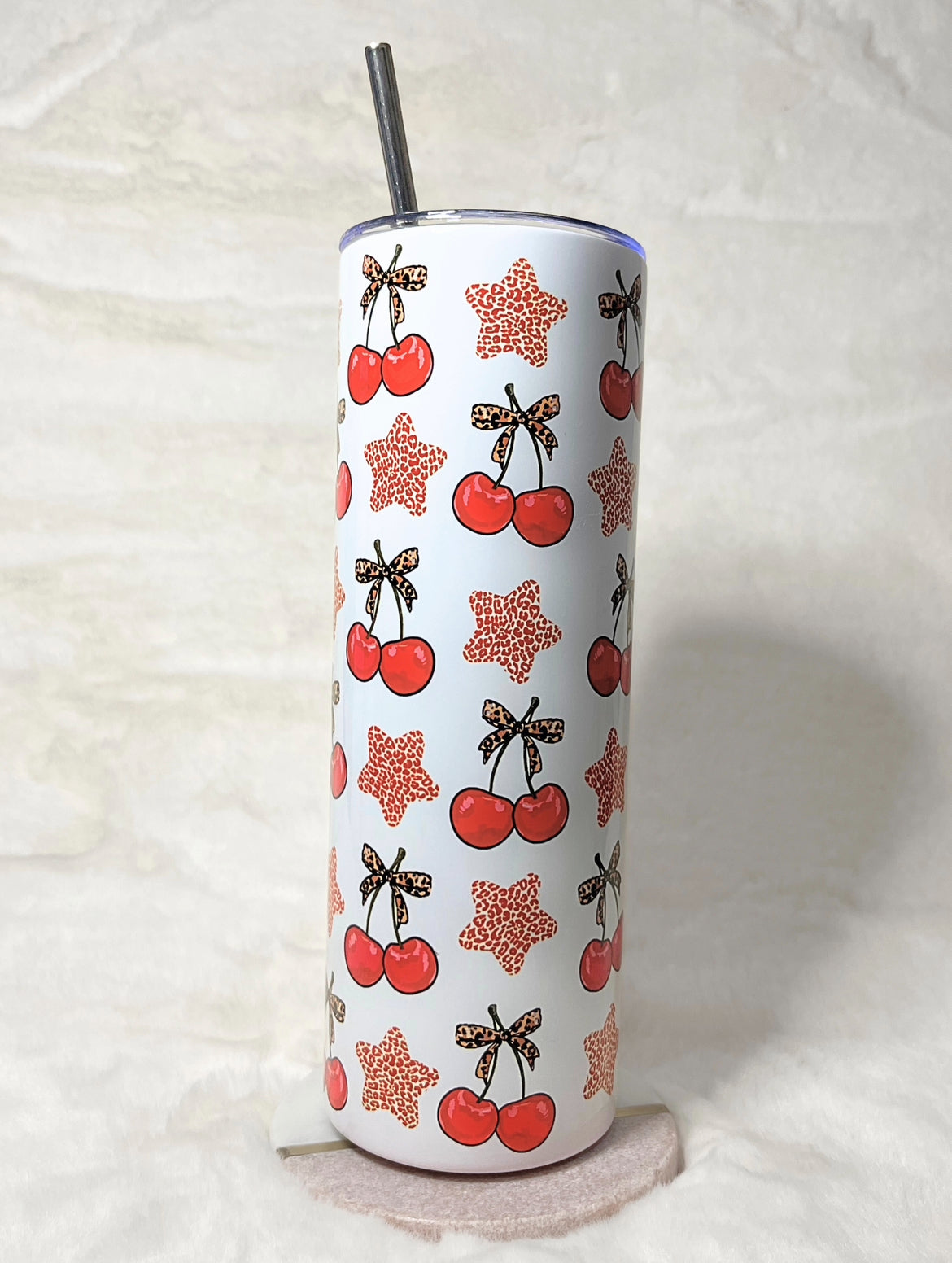 LEOPARD PRINT CHERRY 20oz TUMBLER