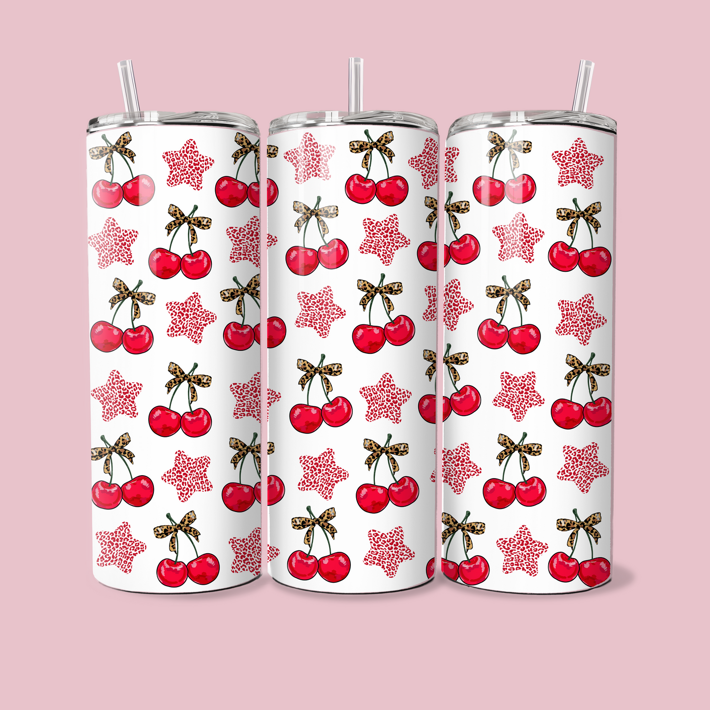 LEOPARD PRINT CHERRY 20oz TUMBLER