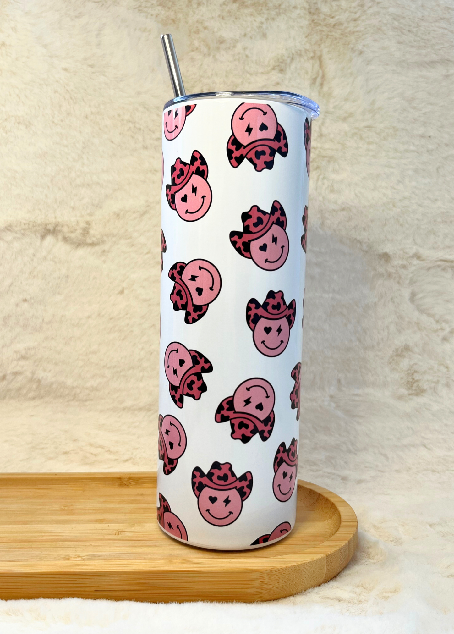 WINKY COWBOY SMILEY FACE 20oz TUMBLER