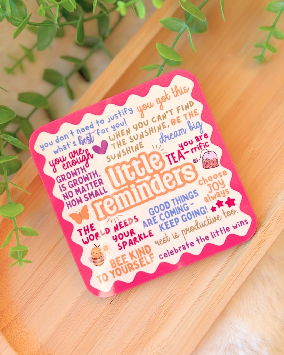 LITTLE REMINDERS COASTER PINK