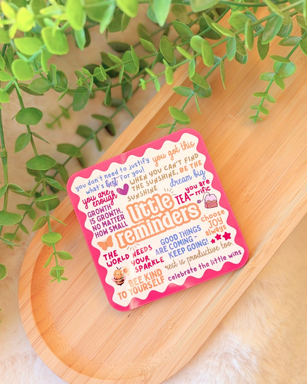 LITTLE REMINDERS COASTER PINK