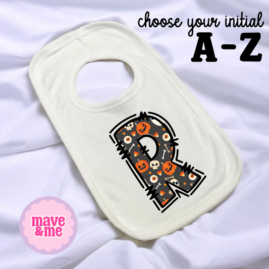 HALLOWEEN INITIAL BIBS