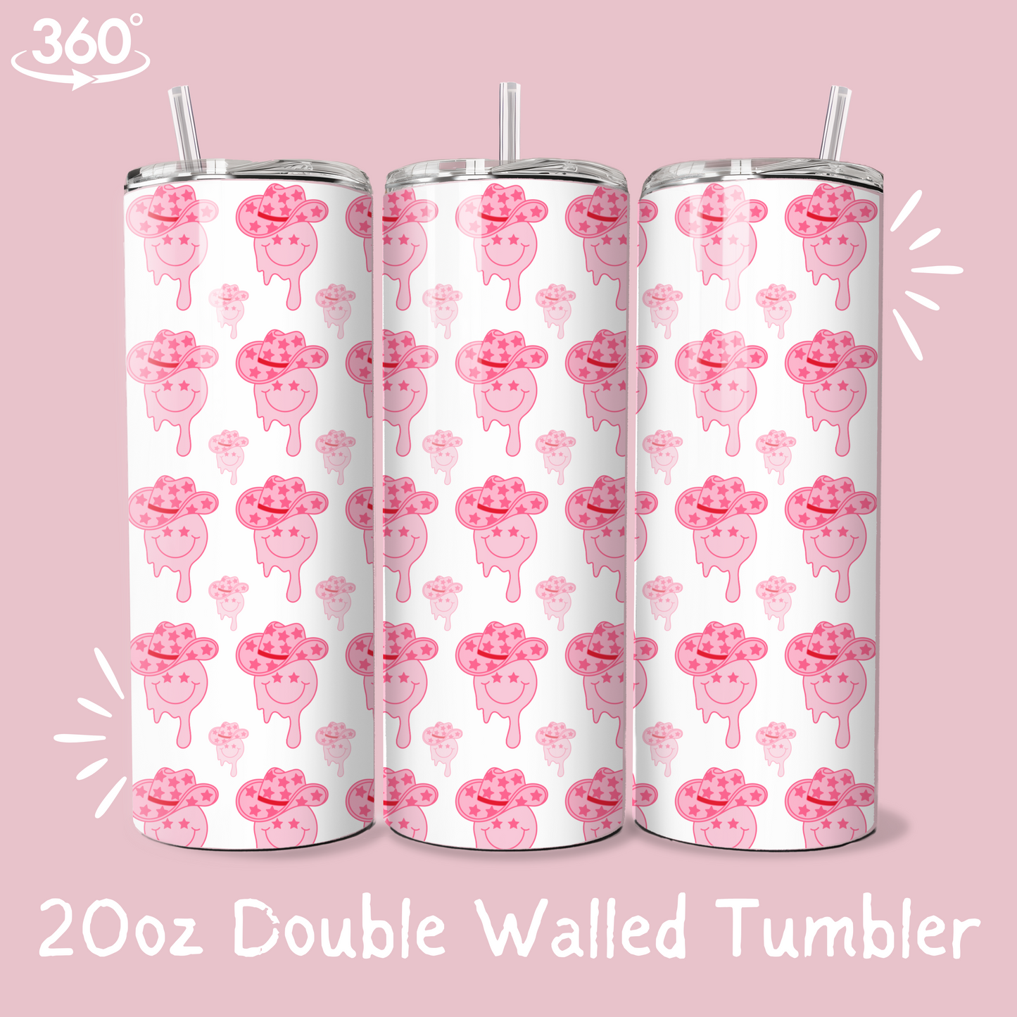 DRIP SMILEY FACE COWBOY 20oz TUMBLER