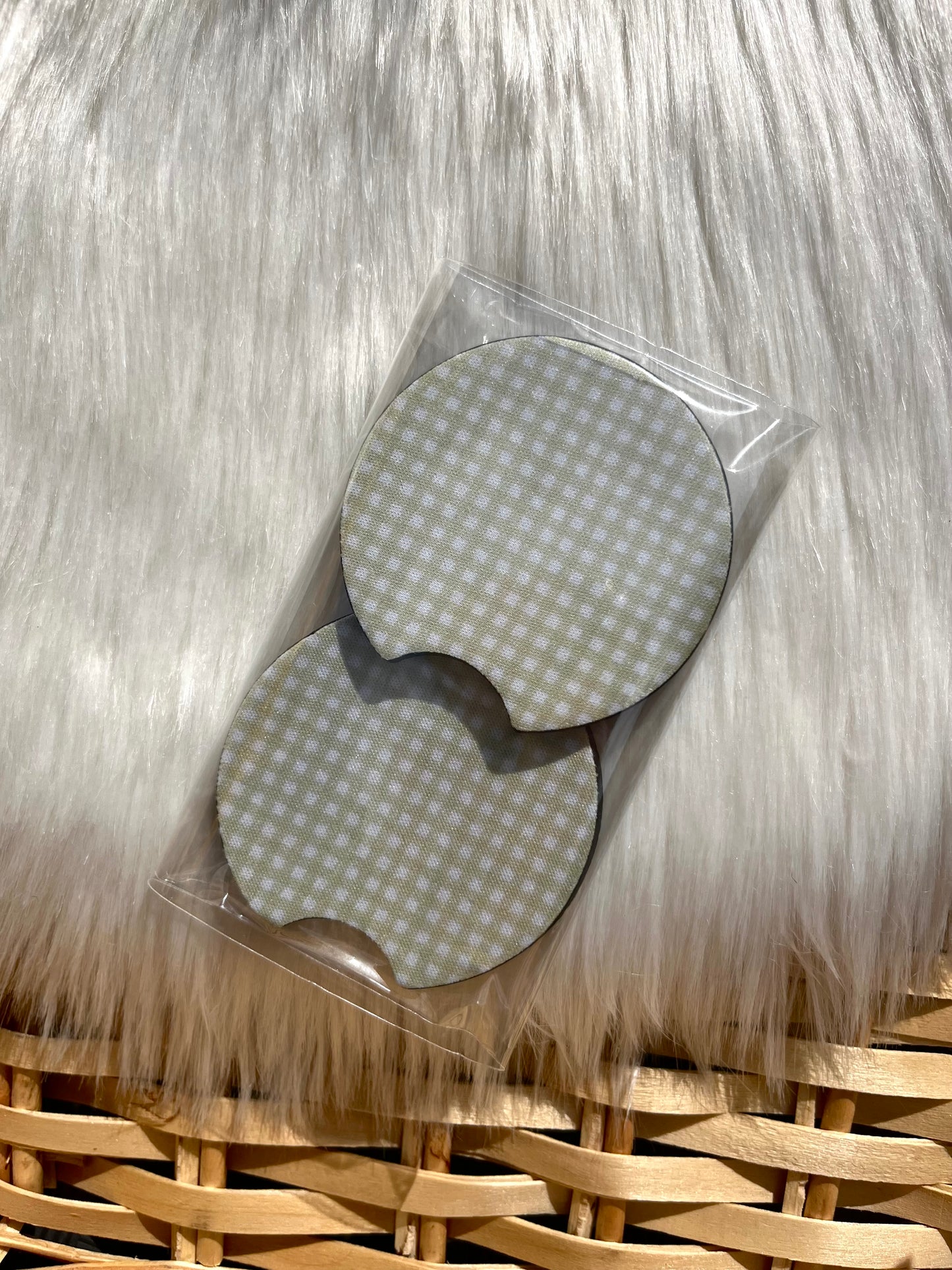 CHECKERED CAR COASTERS