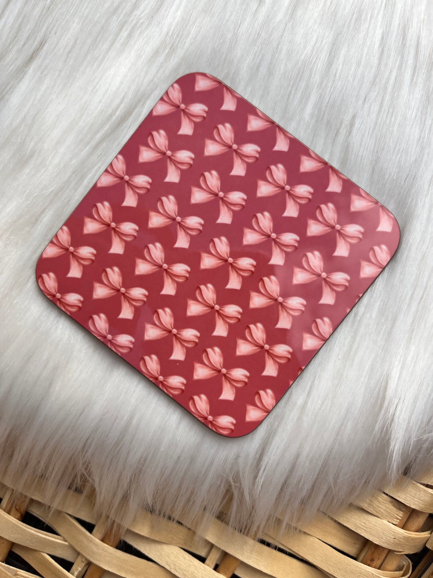 PINK BOW COASTER