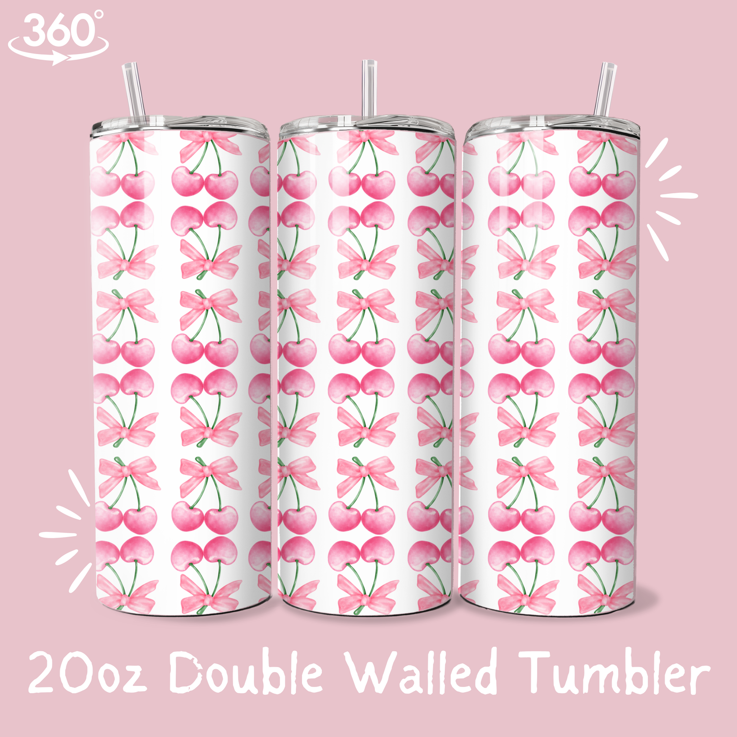 BOW & CHERRIES 20oz TUMBLER