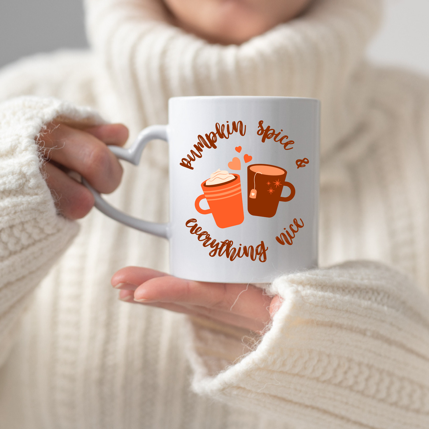 PUMPKIN SPICE HEART HANDLE MUG